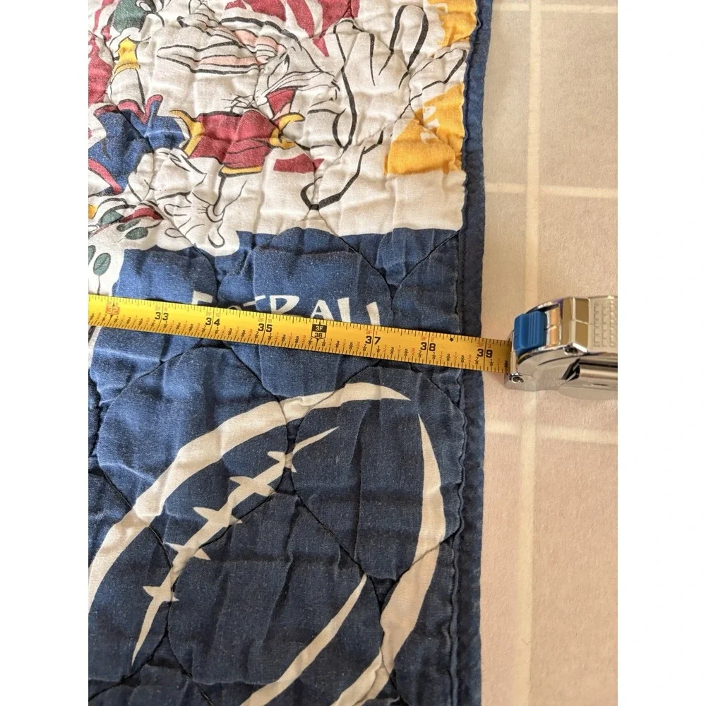 Vintage 1997 Looney Tunes Baby Crib Quilt Blanket‎ Taz Wile E Coyote Bugs Bunny
